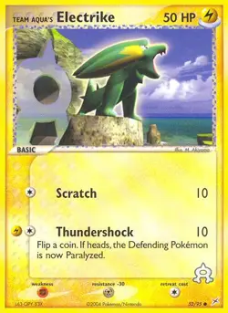 Team Aqua's Electrike 52/95 Common | Team Magma vs Team Aqua | Pokemon Card - Image 1