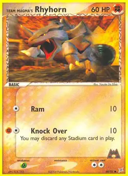 Team Magma's Rhyhorn 68/95 Common | Team Magma vs Team Aqua | Pokemon Card - Image 1