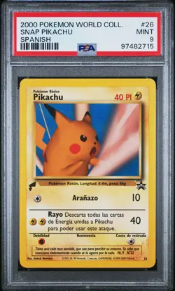 Pokemon Snap Pikachu PSA 9 World Collection Spanish Promo 26 2000 Vintage Fg55 - Image 1
