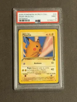 Pokemon Snap Pikachu PSA 9 World Collection Spanish Promo 26 2000 Vintage Fg55 - Image 2