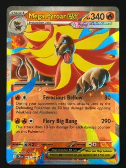 Mega Pyroar ex 015/086 Double Rare ME04: Chaos Rising Pokemon Near Mint - Image 1