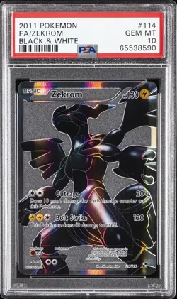 2011 POKEMON BLACK & WHITE #114 FULL ART/ZEKROM PSA 10 - Image 1