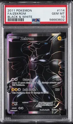 2011 POKEMON BLACK & WHITE #114 FULL ART/ZEKROM PSA 10 - Image 1