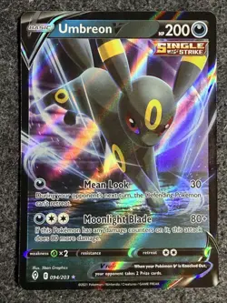 Pokemon TCG Umbreon V 094/203 Evolving Skies NM Full Art Ultra Rare - Image 1