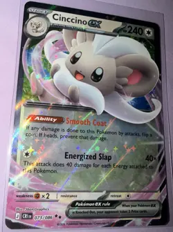 Cinccino ex 073/086 Double Rare ME04: Chaos Rising Pokemon Holo NM - Image 1