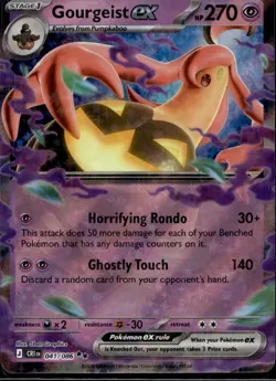 Gourgeist ex 041/086 Double Rare ME04: Chaos Rising Pokemon Near Mint - Image 1