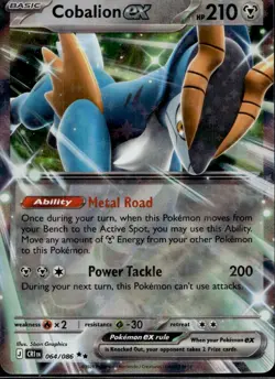 Cobalion ex 064/086 Double Rare ME04: Chaos Rising Pokemon Near Mint - Image 1