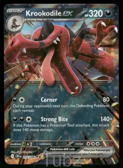 Krookodile ex 055/086 Double Rare ME04: Chaos Rising Pokemon Near Mint - Image 1