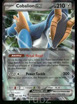 Cobalion ex 064/086 Double Rare ME04: Chaos Rising Pokemon Near Mint - Image 1