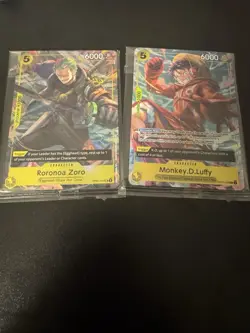 One Piece Card Game OP07 Roronoa Zoro & Monkey D. Luffy Egghead SR Set NM/Mint - Image 1