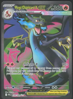MEGA CHARIZARD X EX 109/094 ULTRA RARE PHANTASMAL FLAMES POKEMON NM - Image 1