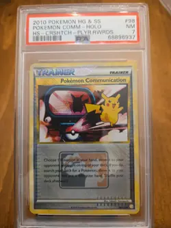 2010 POKEMON HEARTGOLD #98 COMMUNICATION PSA 7 Player Rewards Play! - Image 1