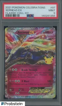 2021 Pokemon Celebrations Classic Coll XY #97 Xerneas Ex PSA 9 MINT - Image 1
