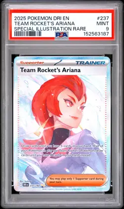 2025 POKEMON DRI EN-DESTINED RIVALS #237 TEAM ROCKET'S ARIANA PSA 9 - Image 1