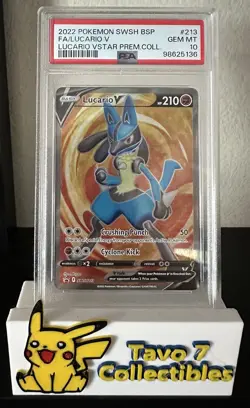 PSA 10 GEM MINT Lucario V Full Art Black Star Promo SWSH213 Pokemon Card TCG - Image 1