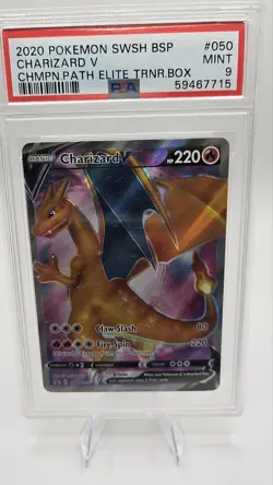 (1) Charizard V Champions Path ETB Promo Pokemon Card # 050 GEM MINT PSA 9 - Image 1