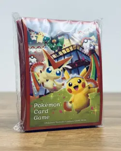 Pokemon Center Tohoku Pikachu & Victini Deck Box + Card Sleeves (64ct) SEALED - Image 2