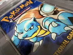 1999 Pokemon Base Set BLACK TRIANGLE BLASTOISE Booster Pack Error PSA-10 - Image 1