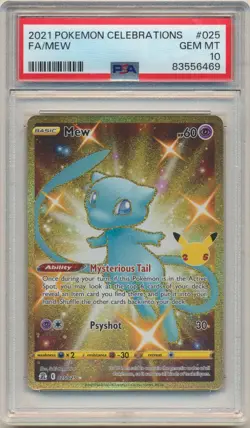 2021 Pokemon Celebrations Gold Shiny Mew Secret Rare #025 PSA 10 GEM MINT - Image 1