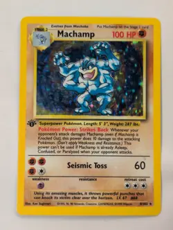 Machamp 8/102 1st Edition Rare Base Set Pokemon Holo Foil Rare Nice - Image 1