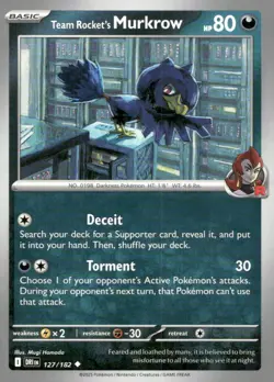 Team Rocket's Murkrow - 127/182 [DRI - 127/182]PokemonSV10: Destined RivalsNM... - Image 1