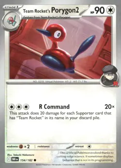 Team Rocket's Porygon2 [DRI - 154/182]PokemonSV10: Destined RivalsNMCommon - Image 1