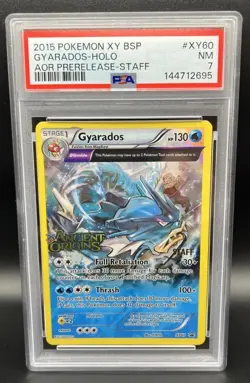 Pokemon TCG Gyarados Ancient Origins Pre Release Staff Promo XY60 PSA 7 - Image 1