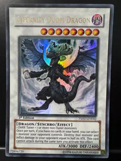YuGiOh Infernity Doom Dragon TSHD-EN042 1st Edition Ultra Rare LP - Image 1