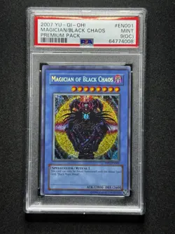 PSA 9 OC Yugioh Magician of Black Chaos #PP01-EN001 OFF CENTER ERROR POP 1! - Image 1