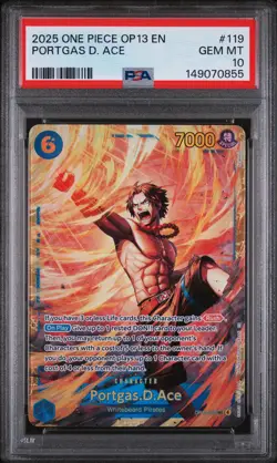 2025 ONE PIECE OP13-CARRYING ON HIS WILL #119 PORTGAS D. ACE PSA 10 - Image 1