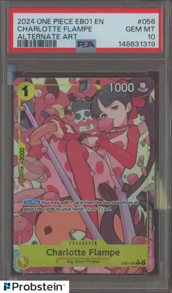 2024 One Piece Alternate Art #056 Charlotte Flampe EB01 EN PSA 10 GEM MINT - Image 1