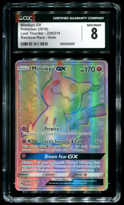 CGC 8 Mimikyu GX Full Art Secret Rare Lost Thunder 2018 Pokemon Card #226 - Image 1