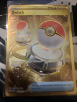 Pokemon TCG Trainer Gold Secret Rare Card 206/165 Switch - Image 1