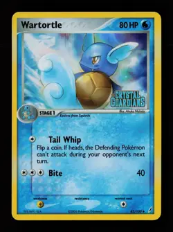 Wartortle 43/100 Reverse Holo Stamped Uncommon Crystal Guardians Pokemon Cards - Image 1