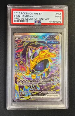 PSA 9 MINT Iron Hands ex 154/131 Prismatic Evolutions Pokemon Graded Card - Image 1