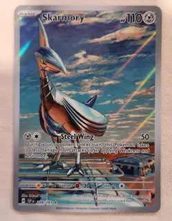 Pokemon TCG Skarmory 209/191 SV08 Surging Sparks Holo Illustration Rare EN 110HP - Image 1