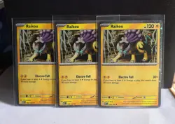 Lot Of 3 Pokemon TCG Raikou #048 Cosmos Holo Promo Trading Cards - Image 1