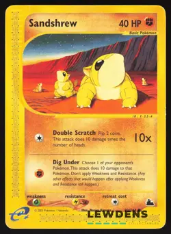 Sandshrew - 92/144 - Common - Skyridge - Pokemon Card - Image 1