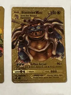 Pokemon Gold Metal Card Lot Charizard Blastoise GX VMAX - Image 3