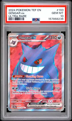 2024 POKEMON TEF EN-TEMPORAL FORCES ULTRA RARE #193 GENGAR EX PSA 10 - Image 1