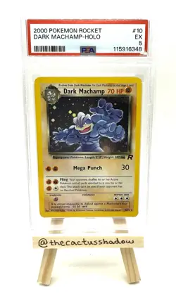 PSA 5 - Pokemon Team Rocket Dark Machamp 10/82 Holo - SWIRL - NEW CERT! - Image 1