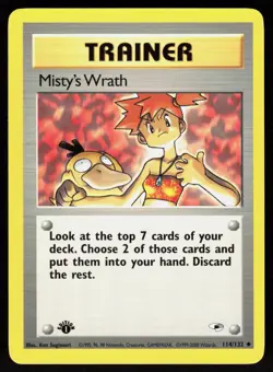 Misty's Wrath 114/132 Uncommon Gym Heroes Pokemon NM 01-03-157 - Image 1