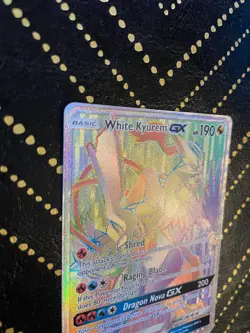 2018 Pokemon Dragon Majesty White Kyurem GX 74/70 Rainbow Secret Rare NM - Image 2
