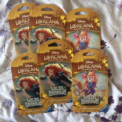Lorcana Wilds Unknown Sleeved Booster Pack Lot of 6! - Image 1