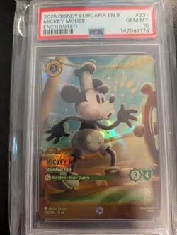 2025 DISNEY LORCANA EN 9-FABLED ENCHANTED MICKEY STEAMBOAT PILOT PSA 10 231/204 - Image 1