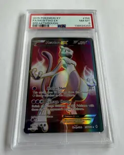 2015 POKEMON XY BREAKTHROUGH #158 FULL ART/MEWTWO EX PSA 8 - Image 2