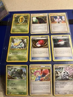ASSORTED POKEMON CARD BINDER PAGE #8 (9ct) cards from mixed sets - Image 1