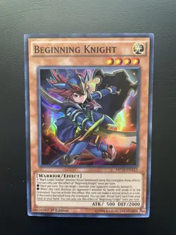 Yugioh Beginning Knight MP16-EN123 Super Rare 1st Edition MP/HP - Image 1