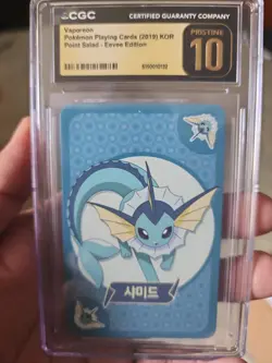 2019 Pokemon Playing Cards Kor Vaporeon Mint Gem CGC 10 Pristine - Image 1