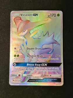 Virizion GX - 217/214 - Hyper Rare Secret SM Lost Thunder Pokemon 2018 NM - Image 1